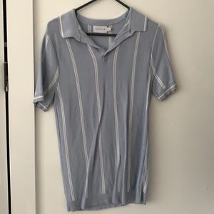 Topman XS Baby Blue Striped Polo